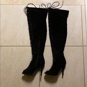 TIE UP over the knee boots